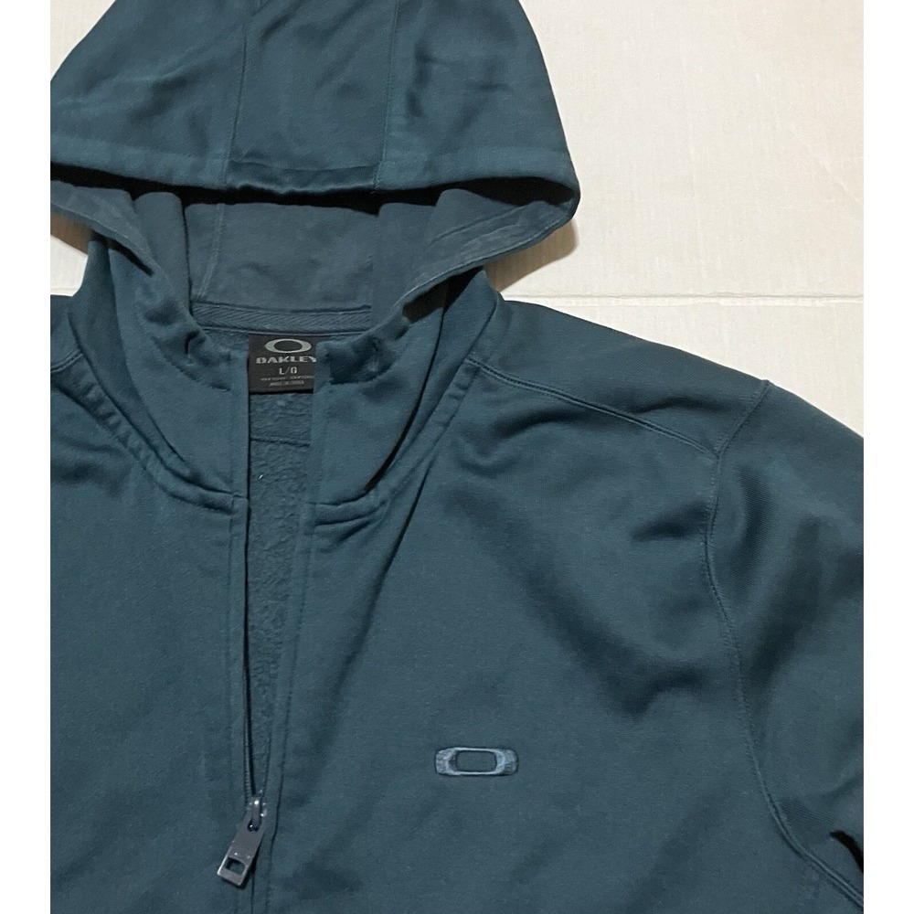 Oakley‎ Hoodie Size Large L Teal Full Zip Ski Jacket Zipper Pockets Snow Winter